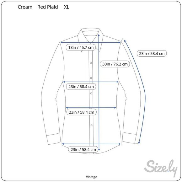Cream Vintage Womens Red Buffalo Plaid Button Flannel Grunge Long Sleeve Shirt - Picture 8 of 10